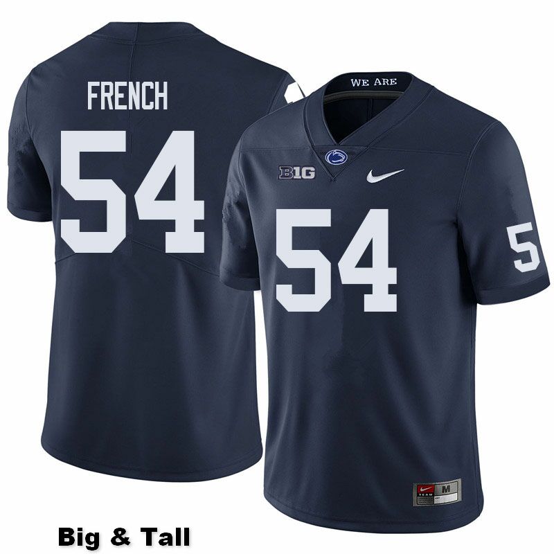 NCAA Nike Men's Penn State Nittany Lions George French #54 College Football Authentic Big & Tall Navy Stitched Jersey WVE2498JN